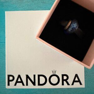 Pandora Fascinating Blue Iridescence Blue Murano Glass Bead ALE 925 Silver
